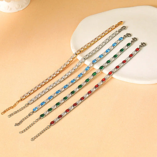 18K Gold Plated Oval Cut Tennis Bracelet