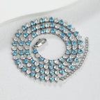 Heart Cubic Zirconia Two-Tone Tennis Chain Necklace