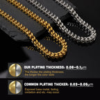 Men's Hip Hop Gold Silver Twisted Rope Chain Necklace