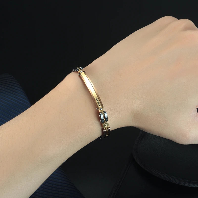 Gold Ceramic Link Bracelet