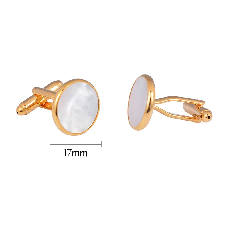 Златни ръкавели с перлена инкрустация