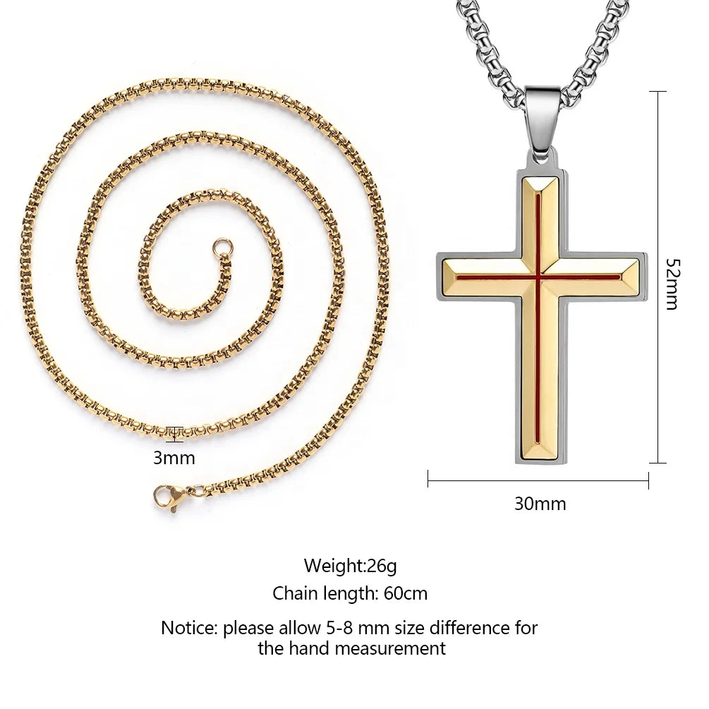 Silver-Tone Cross Pendant Necklace