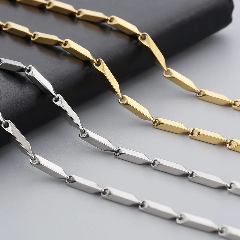 Polished Twisted Link Gold & Silver Chain Necklace