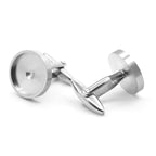 Silver Blank Tray Cufflinks for DIY Customization
