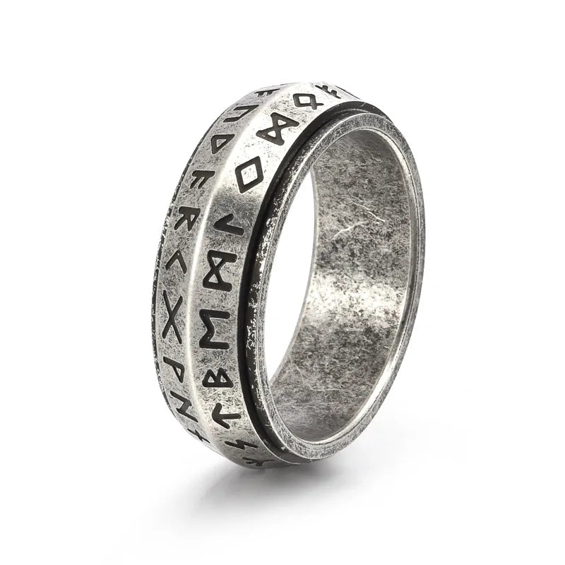 Gold Rotatable Engraved Ring