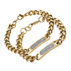Cuban Link ID Bracelet with Zircon Inset