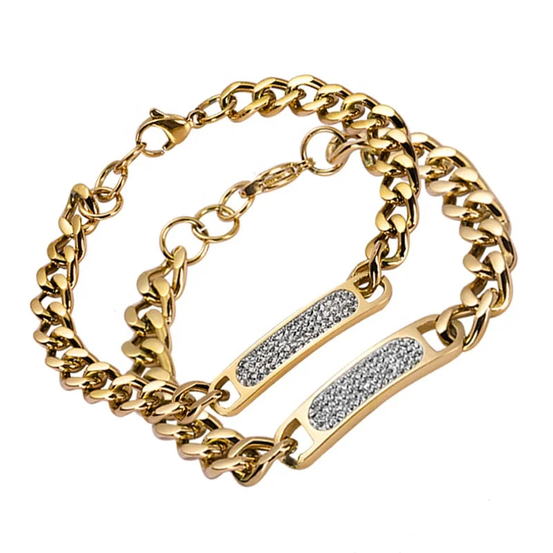 Gold Crystal Inset Bracelet
