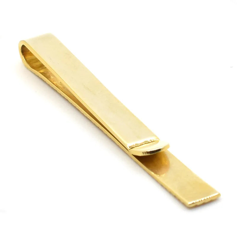 Gold Plated Braided Texture Men's Tie Clip