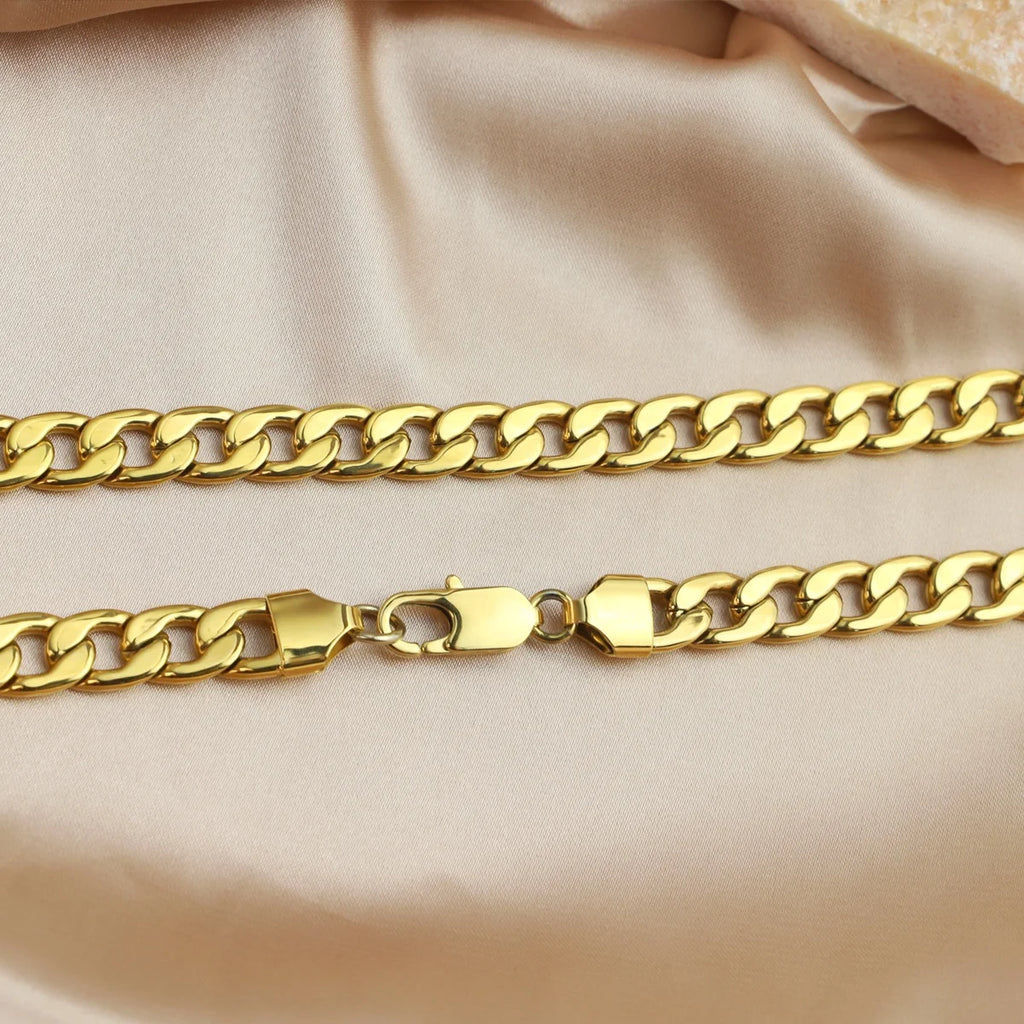 Gold-Tone Stainless Steel Miami Cuban Link Chain