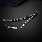 Men's Two-Tone Stainless Steel & Ceramic Zircon Bracelet