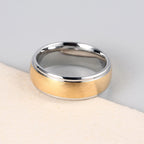 Two-Tone Stainless Steel Brushed Gold Men's Ring