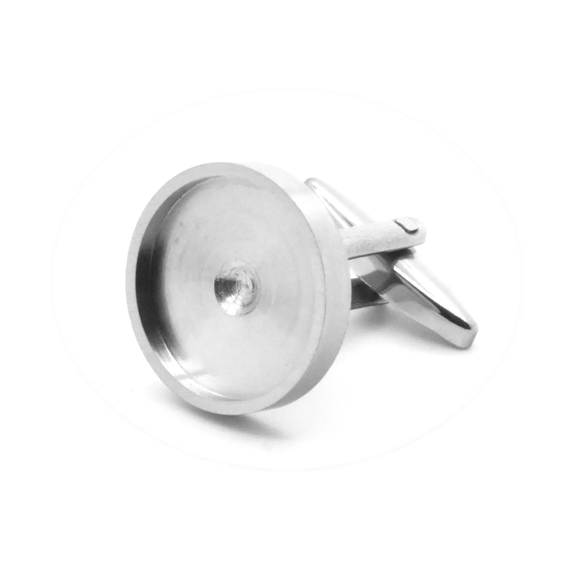 Silver-Tone Classic Round Cufflinks
