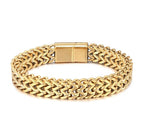Men's Stainless Steel Double Row Cuban Link Bracelet