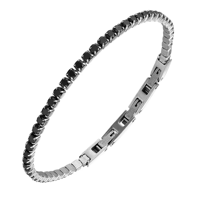 Silver-Tone Zircon Tennis Bracelet