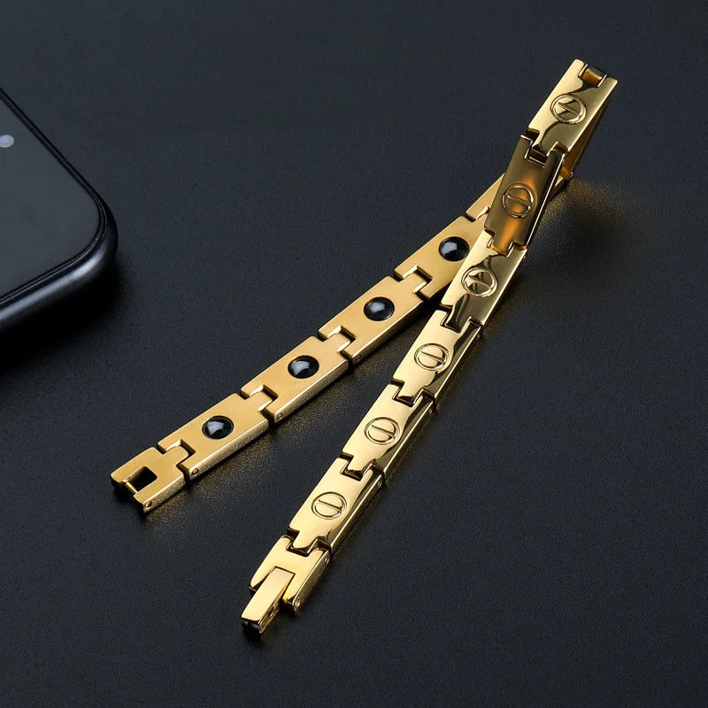 Titanium Link Health Element Bracelet Many Colors