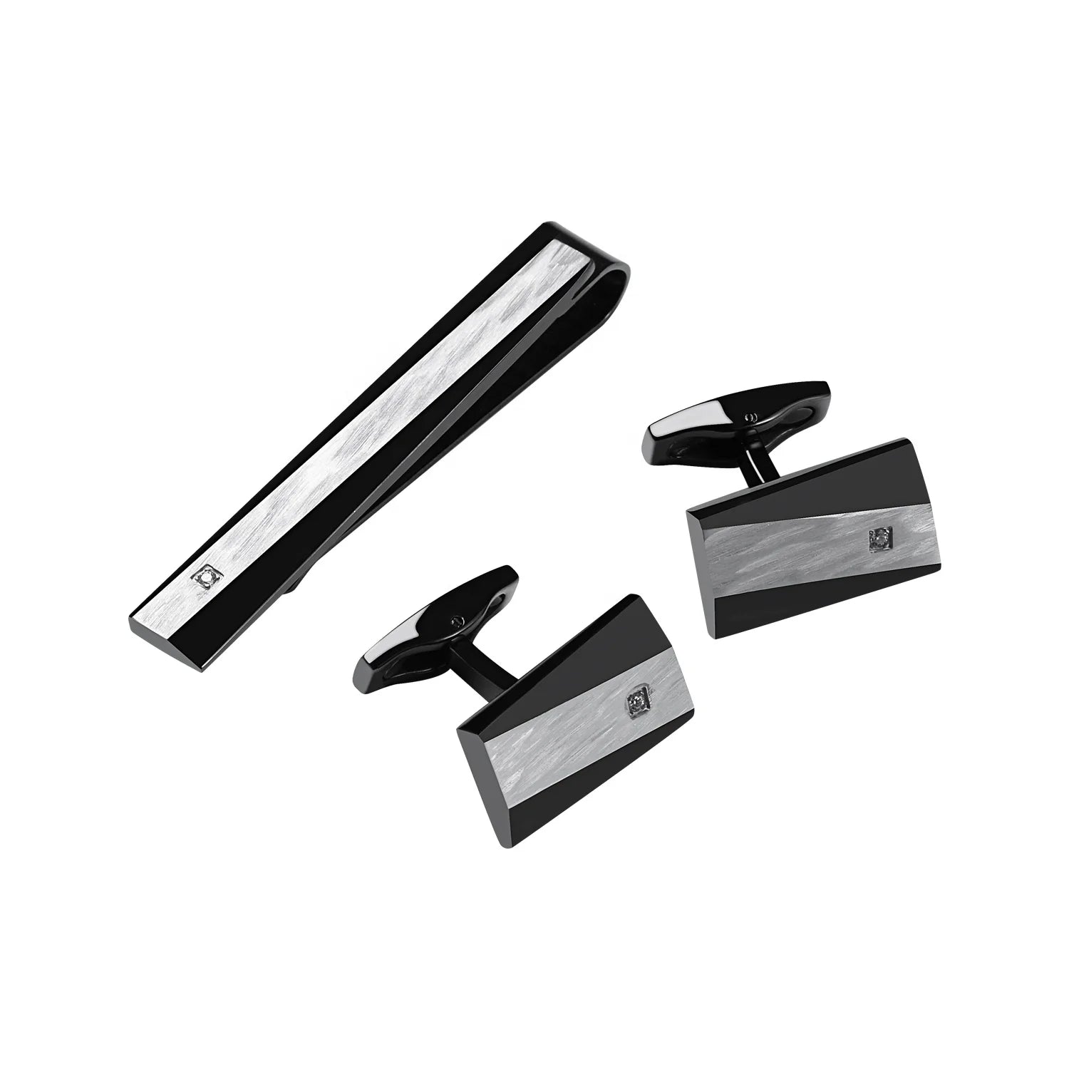 Silver-Tone Bold Round Cufflinks