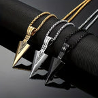 Men's Arrowhead Pendant Box Chain Necklace