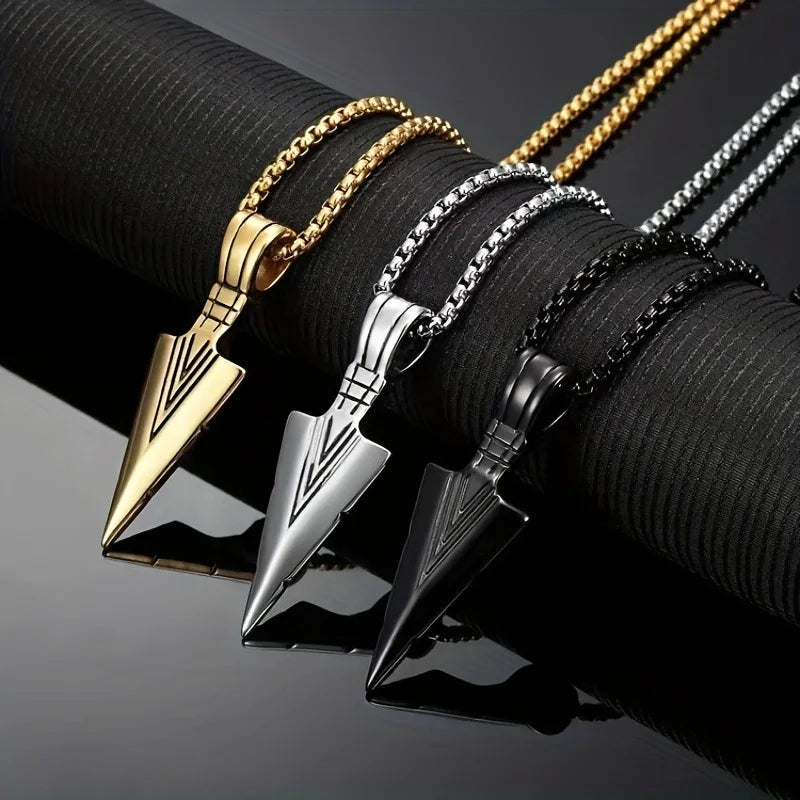 Silver-Tone Arrowhead Pendant Necklace