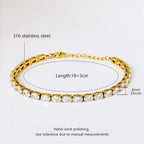 Oval Cut Zirconia Tennis Bracelet with Extension Chain