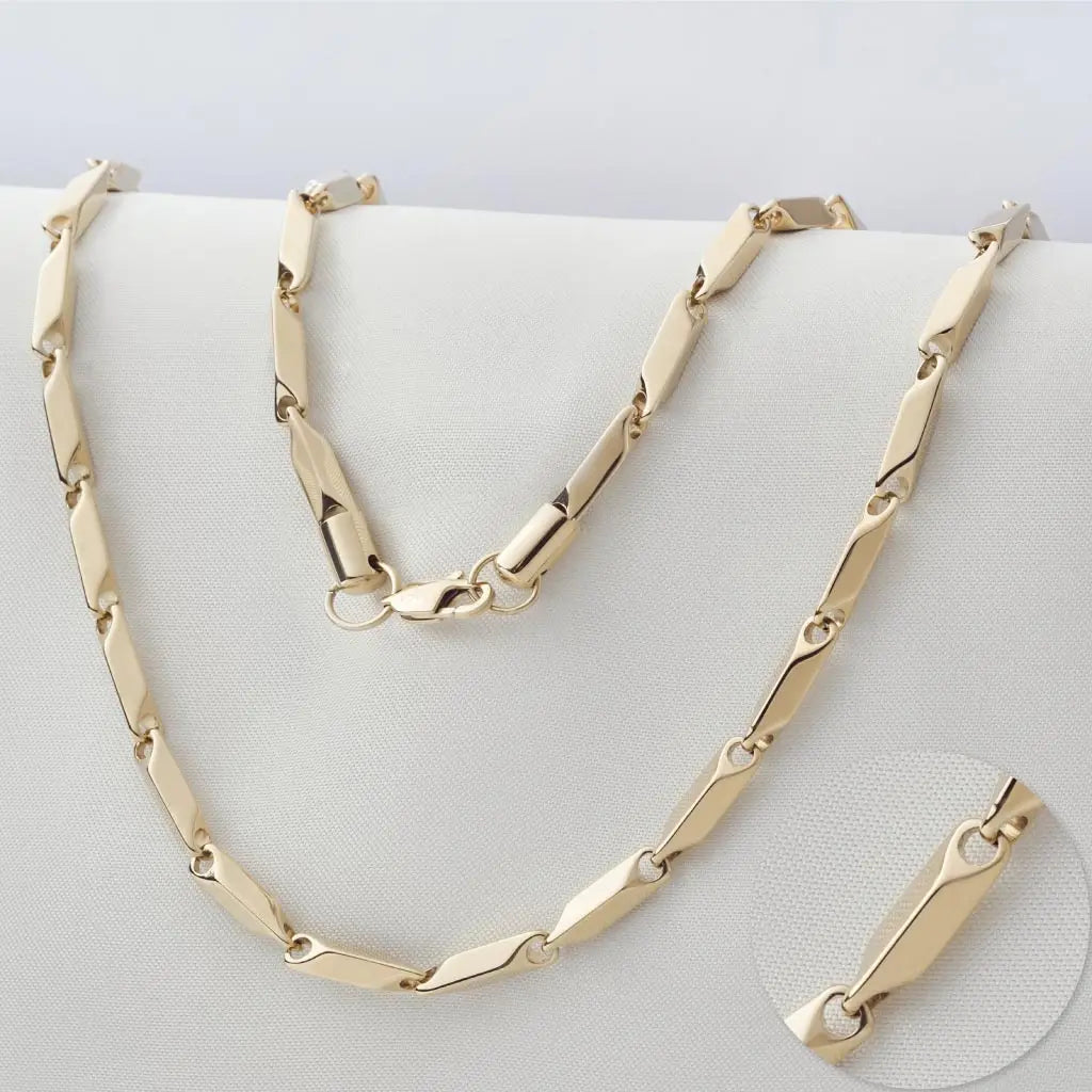 Polished Twisted Link Gold & Silver Chain Necklace