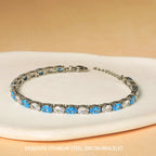 Oval Cut Zirconia Tennis Bracelet with Extension Chain