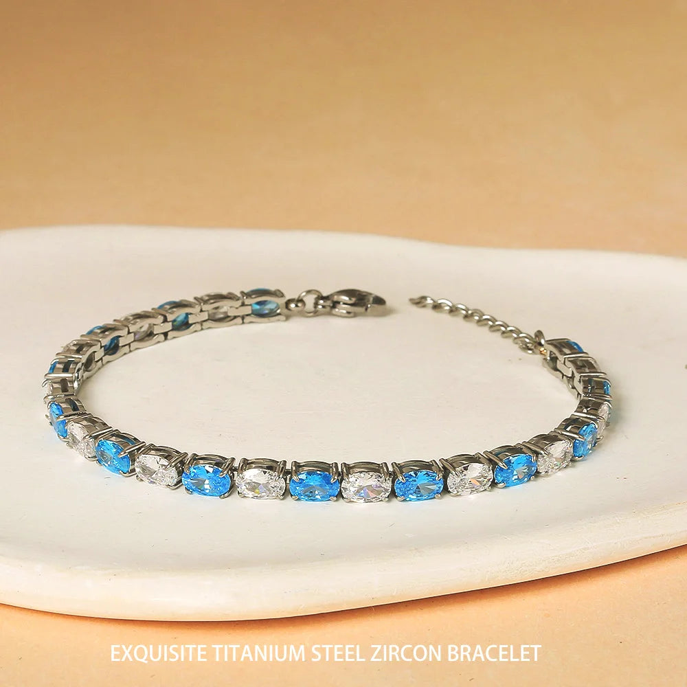 Gold Zircon Tennis Bracelet