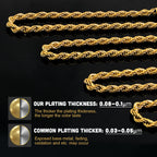 Gold Twisted Rope Chain with CZ Pave Clasp
