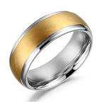 Two-Tone Stainless Steel Brushed Gold Men's Ring