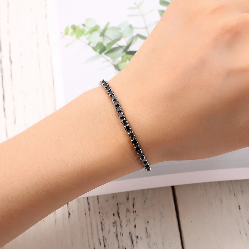 Silver-Tone Zircon Tennis Bracelet