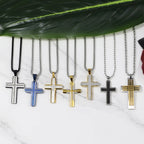 Classic Polished Steel Cross Necklace