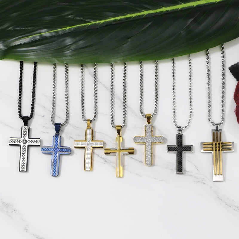 Silver-Tone Cross Pendant Necklace