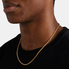 Gold & Silver Twisted Rope Chain Necklace Bracelet