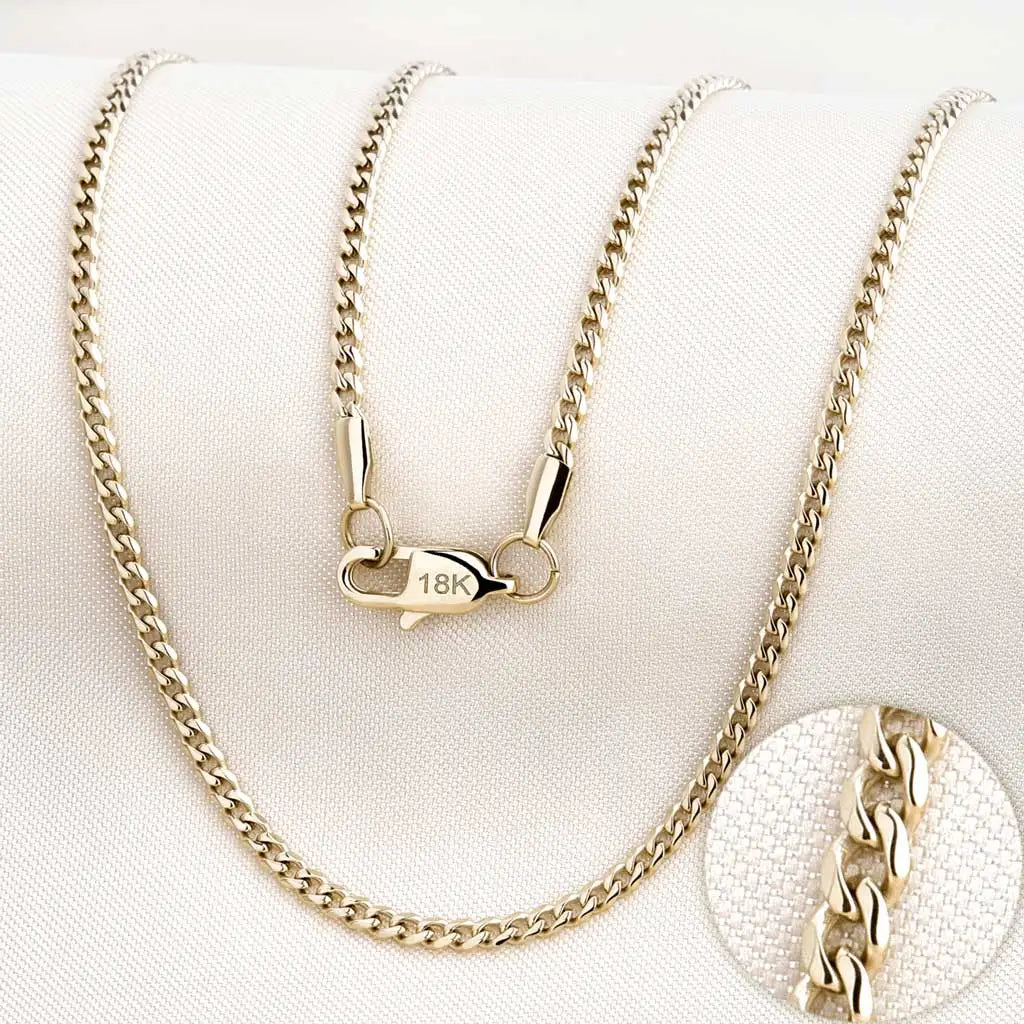 Men's Gold Silver Cuban Link Chain Necklace