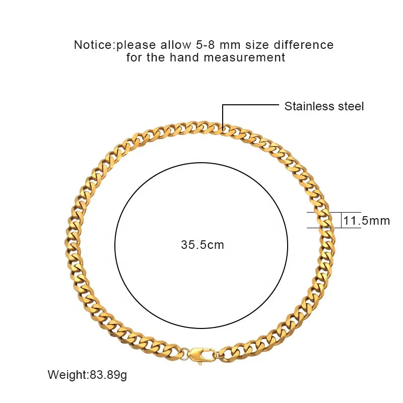 Men's Chunky Gold & Black Cuban Link Chain