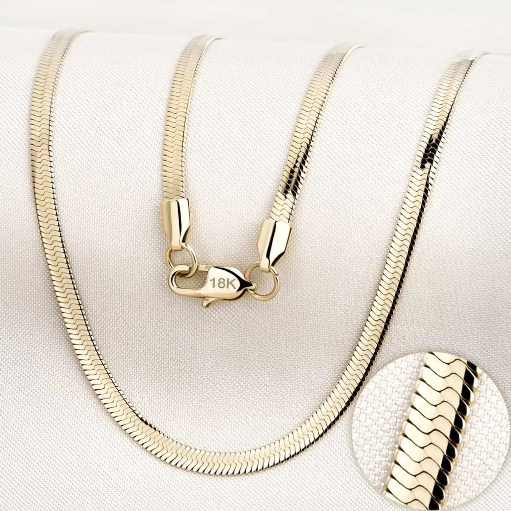 Gold Silver Snake Chain Stainless Steel Necklace