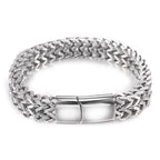 Men's Stainless Steel Double Row Cuban Link Bracelet