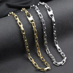 Men's Gold Plated Stainless Steel Rectangle Link Chain