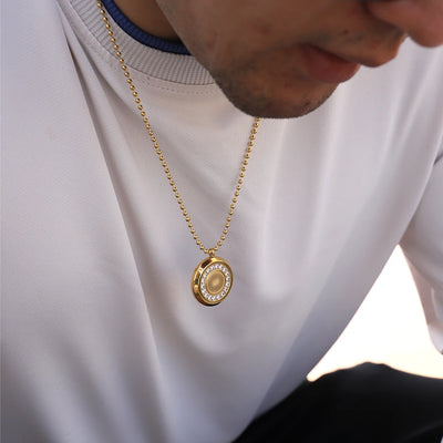 18K Gold Plated Double-Sided Zircon Pendant Necklace