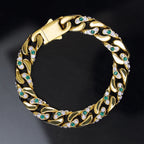 Chunky Gold Plated Iced Out Cuban Link Bracelets