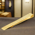 Gold Plated Braided Texture Men's Tie Clip