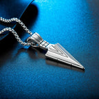 Men's Arrowhead Pendant Box Chain Necklace