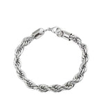 Stainless Steel Twisted Rope Bracelet, silver-tone, lobster clasp view 2