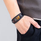 The Multi-Strand Leather and Tiger Eye Bracelet, view 2