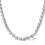 24 Inch Titanium Steel Wheat Chain Necklace, multiple widths view 3