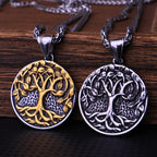 Titanium Steel Tree of Life Pendant Necklace, gold and silver options view 4