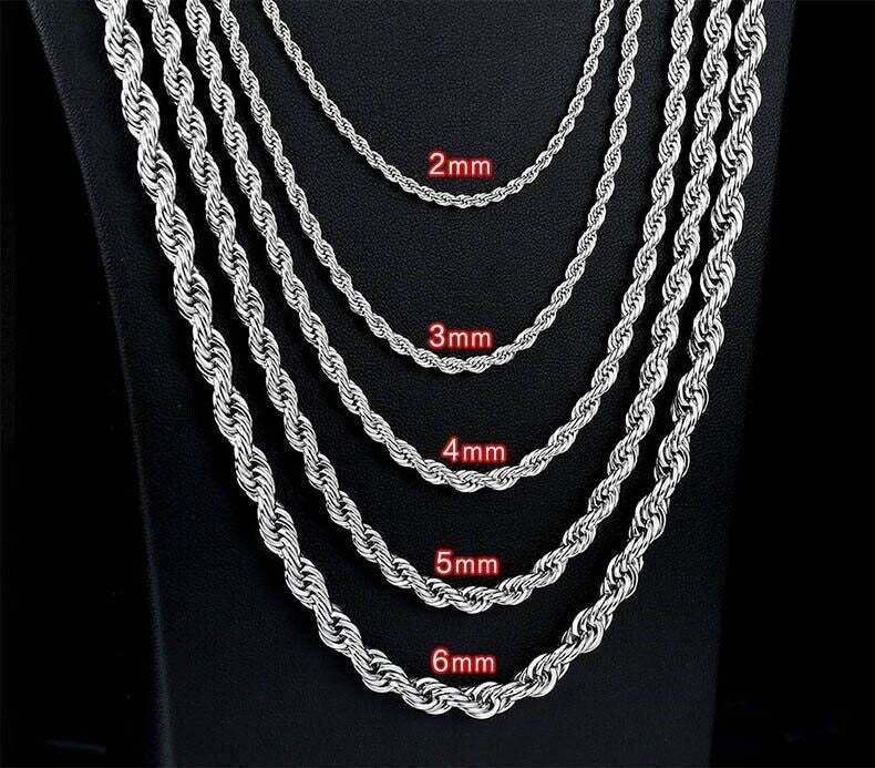 Stainless Steel Rope Chain with lobster clasp view 3