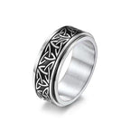 Titanium Steel Celtic Knot Spinner Ring in silver finish