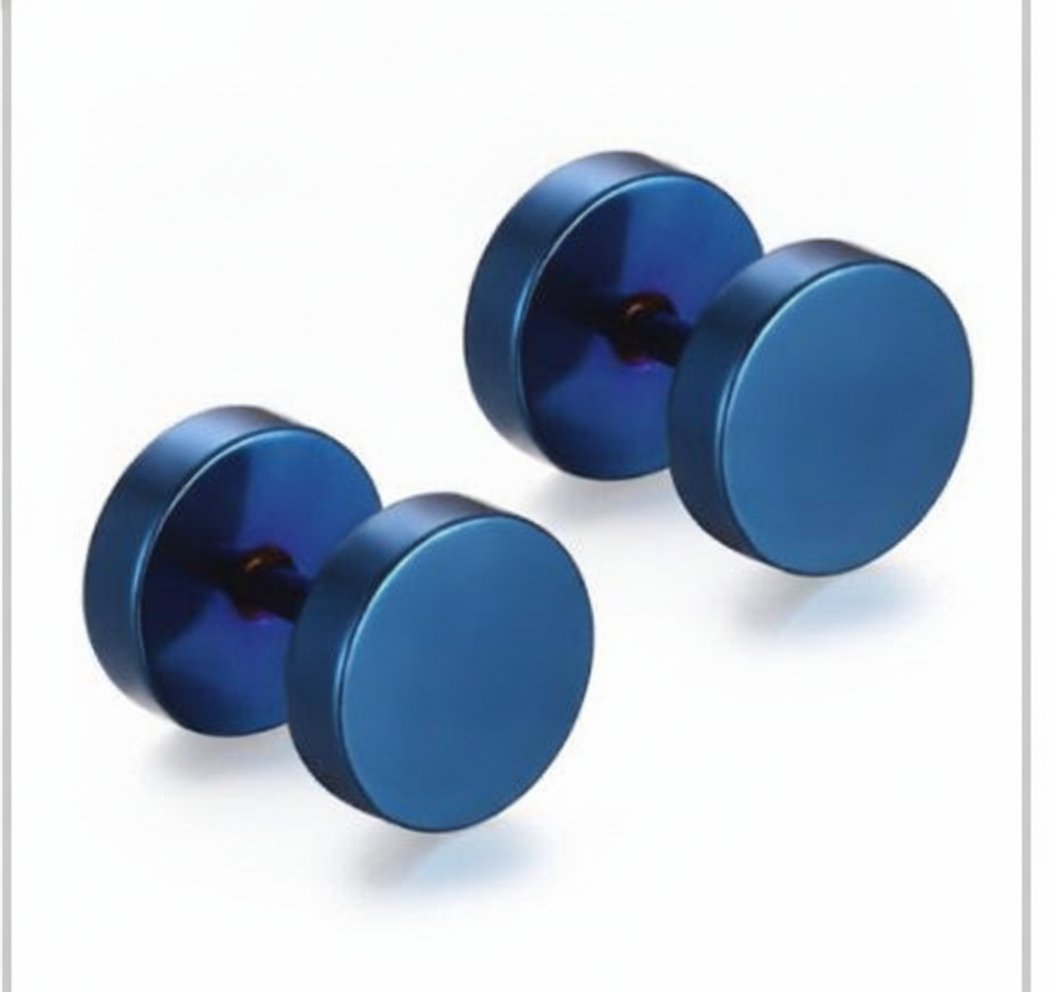 Barbell Stud Earrings in silver finish view 6