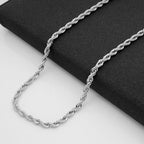 2-4mm Titanium Steel Rope Chain on black background