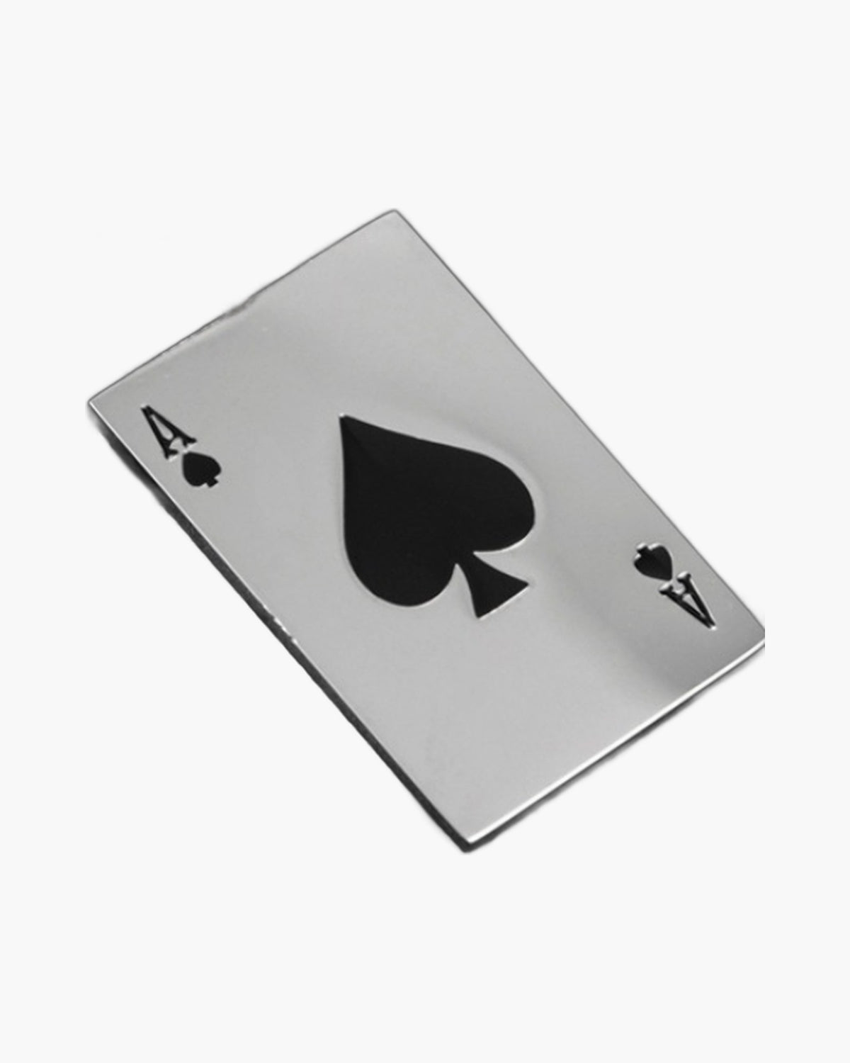 Ace of Spades Pendant Necklace, silver-tone with black spade view 4